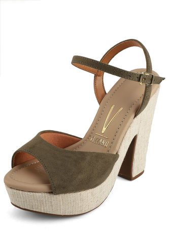 Vizzano - Sandalia Tacón Verde Oliva-Beige Vizzano | Knasta Chile