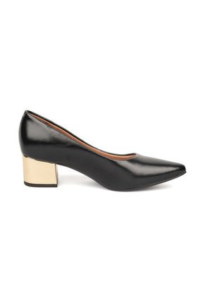 Tacon Medio Cuadrado Negro-Oro Vizzano