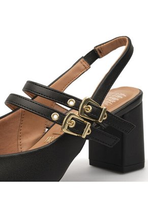 Tacon Medio Cuadrado Pelica Negro Vizzano