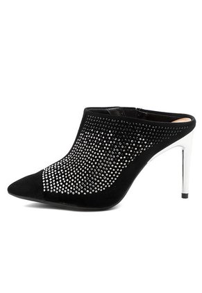 Tacón Alto Negro-Plateado Vizzano