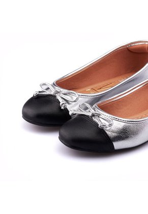 Baleta Plata Negro Vizzano