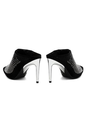 Tacón Alto Negro-Plateado Vizzano