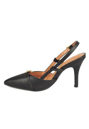 Tacon Alto Negro Slingback Vizzano