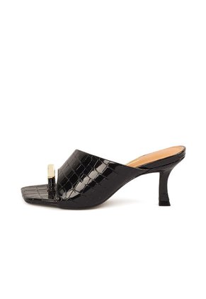 SANDALIA CROCO NEGRO DORADO VIZZANO