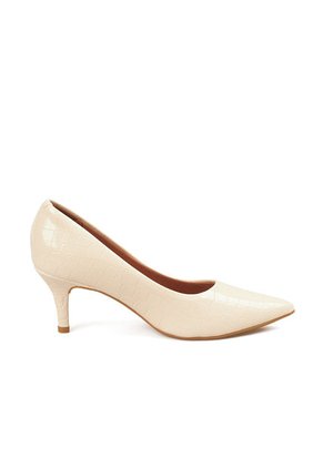 STILETTO MEDIO VERNIZ CROCO MARFIL VIZZANO