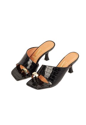 SANDALIA CROCO NEGRO DORADO VIZZANO