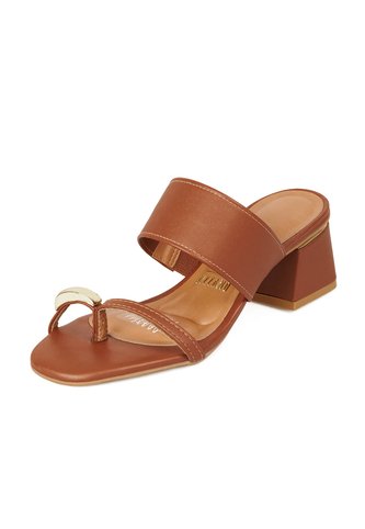 Sandalia Tacon Medio Mule Café-Mocca Vizzano Vizzano