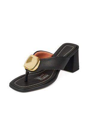 Sandalia Tacon Medio Cuadrado Negro Vizzano