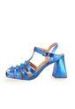 Sandalia Tacón Medio Metalizado Azul Vizzano de Vizzano