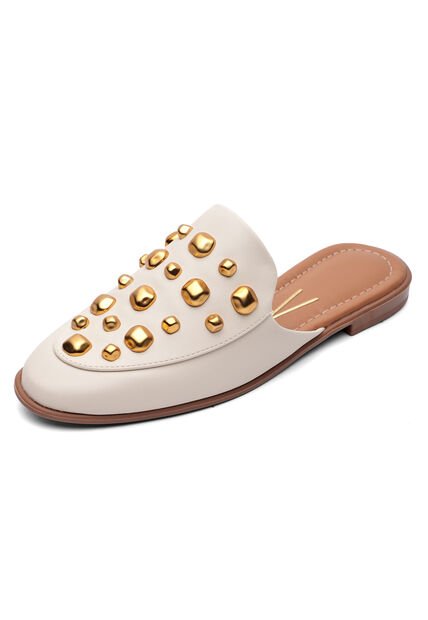 Slipper Baleta Zueco Marfil-Dorado Vizzano