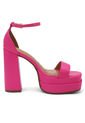 Sandalia Plataforma Tacón Rosa Neón Holografico Vizzano de Vizzano