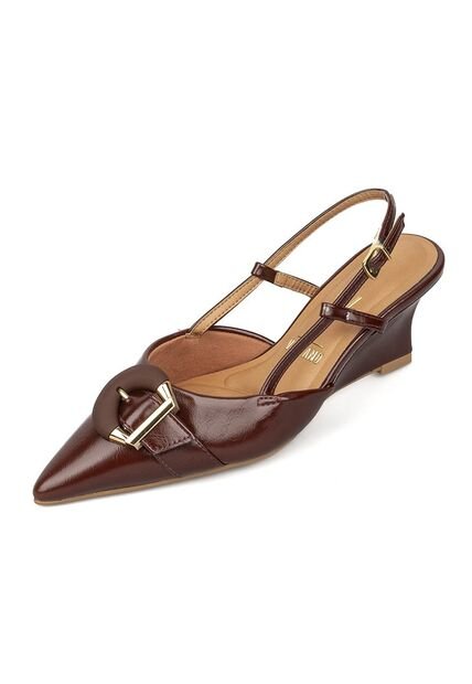 Tacon Alto Slingback Cuña-Corrido Rojo-Carmin Vizzano