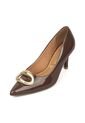 Tacon Stiletto Medio Verniz Canela-Café Vizzano de Vizzano