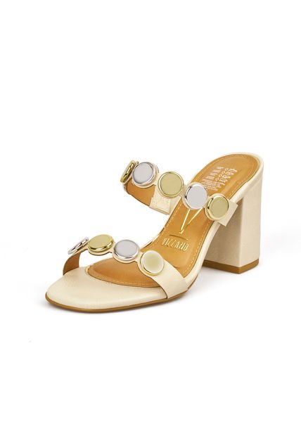 SANDALIA CALF MARFIL DOR-PLAT VIZZANO