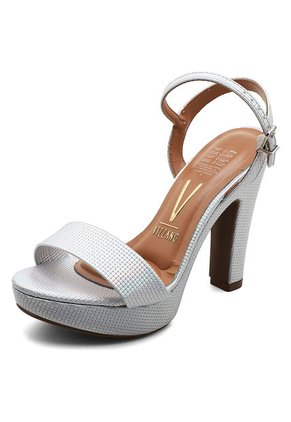 Sandalia Tacón Plateado Vizzano