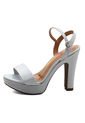 Sandalia Tacón Plateado Vizzano de Vizzano