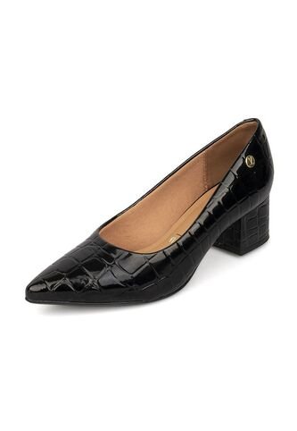 Tacon Bajo Cuadrado Negro CrocoVizzano Vizzano