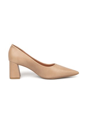 Tacon Medio Cuadrado Beige Vizzano