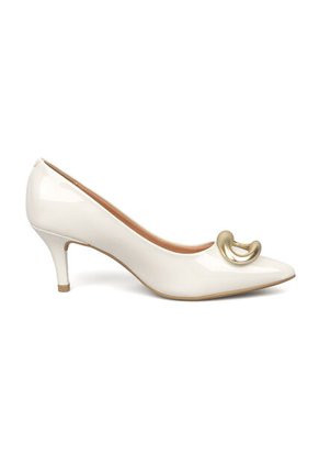 Tacon Stiletto Medio Marfil Dorado Vizzano
