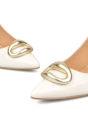 Tacon Stiletto Medio Marfil Dorado Vizzano