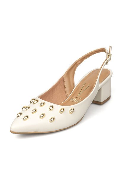 Tacon Bajo Cuadrado Slingback Mafil  Dorado Vizzano
