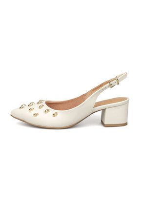 Tacon Bajo Cuadrado Slingback Mafil  Dorado Vizzano
