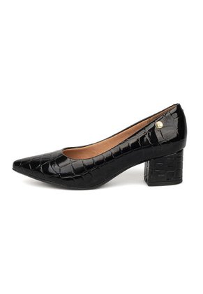Tacon Bajo Cuadrado Negro CrocoVizzano