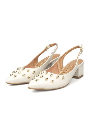 Tacon Bajo Cuadrado Slingback Mafil  Dorado Vizzano