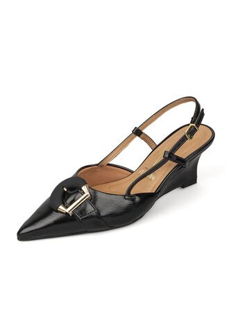 Tacon Alto Slingback Cuña-Corrido Negro Vizzano Vizzano