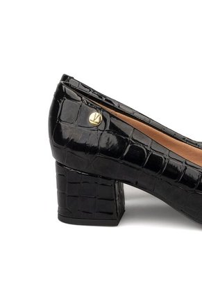 Tacon Bajo Cuadrado Negro CrocoVizzano