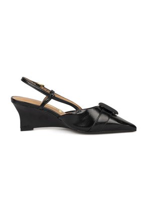 Tacon Alto Slingback Cuña-Corrido Negro Vizzano