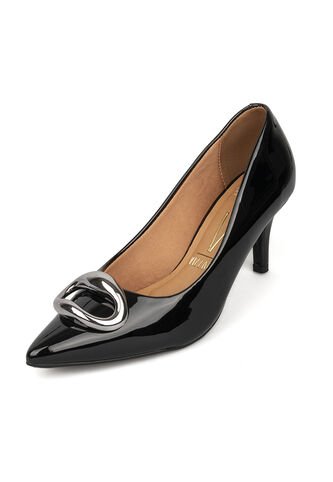 Tacon Stiletto Medio Verniz Negro Vizzano Vizzano