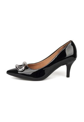 Tacon Stiletto Medio Verniz Negro Vizzano