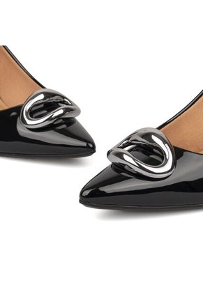 Tacon Stiletto Medio Verniz Negro Vizzano