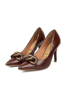 Tacon Stiletto Alto Rojo-Carmin Dorado Vizzano