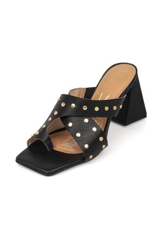 Sandalia Tacon Medio Negro Napa Vizzano Vizzano