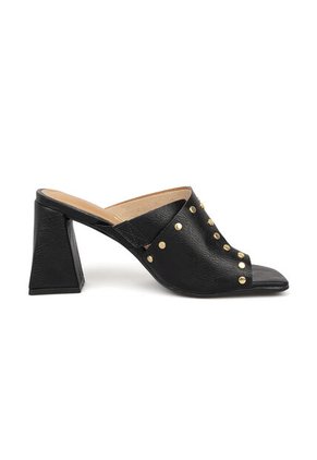 Sandalia Tacon Medio Negro Napa Vizzano