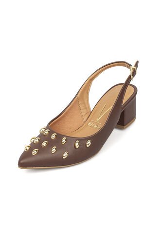 Tacon Bajo Cuadrado Slingback Canela-Café Vizzano Vizzano