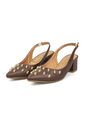 Tacon Bajo Cuadrado Slingback Canela-Café Vizzano de Vizzano