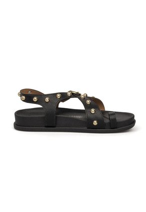 Sandalia Plana Negro Napa Calf Vizzano