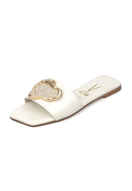 Sandalia Plana Marfil Dorado Napa G Vizzano