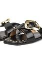 Sandalia Plana Negro Dorado Vizzano de Vizzano