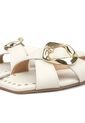 Sandalia Plana Marfil Dorado Pelica Vizzano de Vizzano