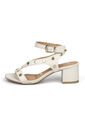 Sandalia  Tacon Medio Marfil Dorado Vizzano de Vizzano