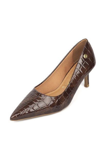Tacon Stiletto Bajo Canela-Café Croco Vizzano