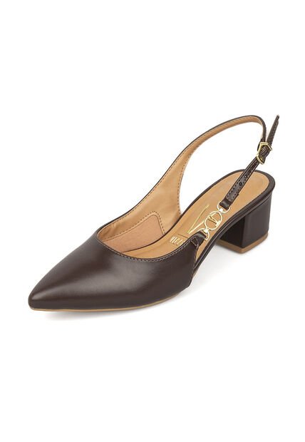Tacon Medio Cuadrado Slingback Cacao Vizzano