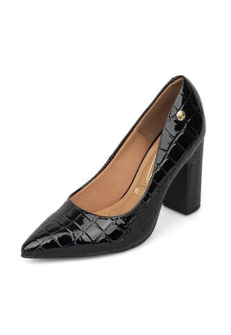 Tacon Alto Grueso Negro Croco Vizzano Vizzano