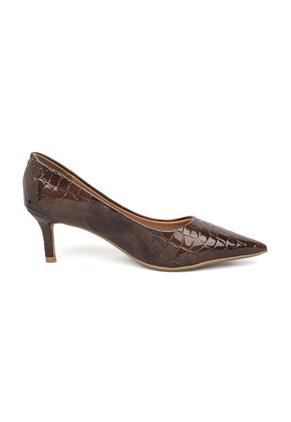 Tacon Stiletto Bajo Canela-Café Croco Vizzano