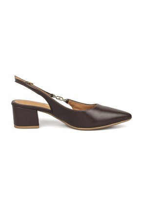 Tacon Medio Cuadrado Slingback Cacao Vizzano