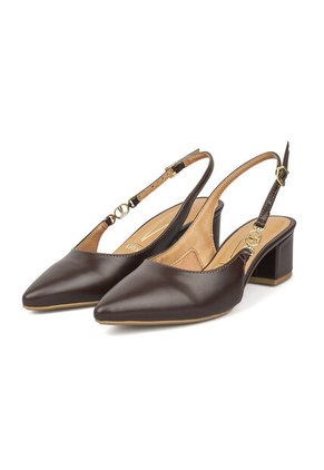 Tacon Medio Cuadrado Slingback Cacao Vizzano